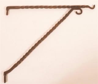 Appraisal: th Century Wrought Iron Twisted Fireplace Crane - h x