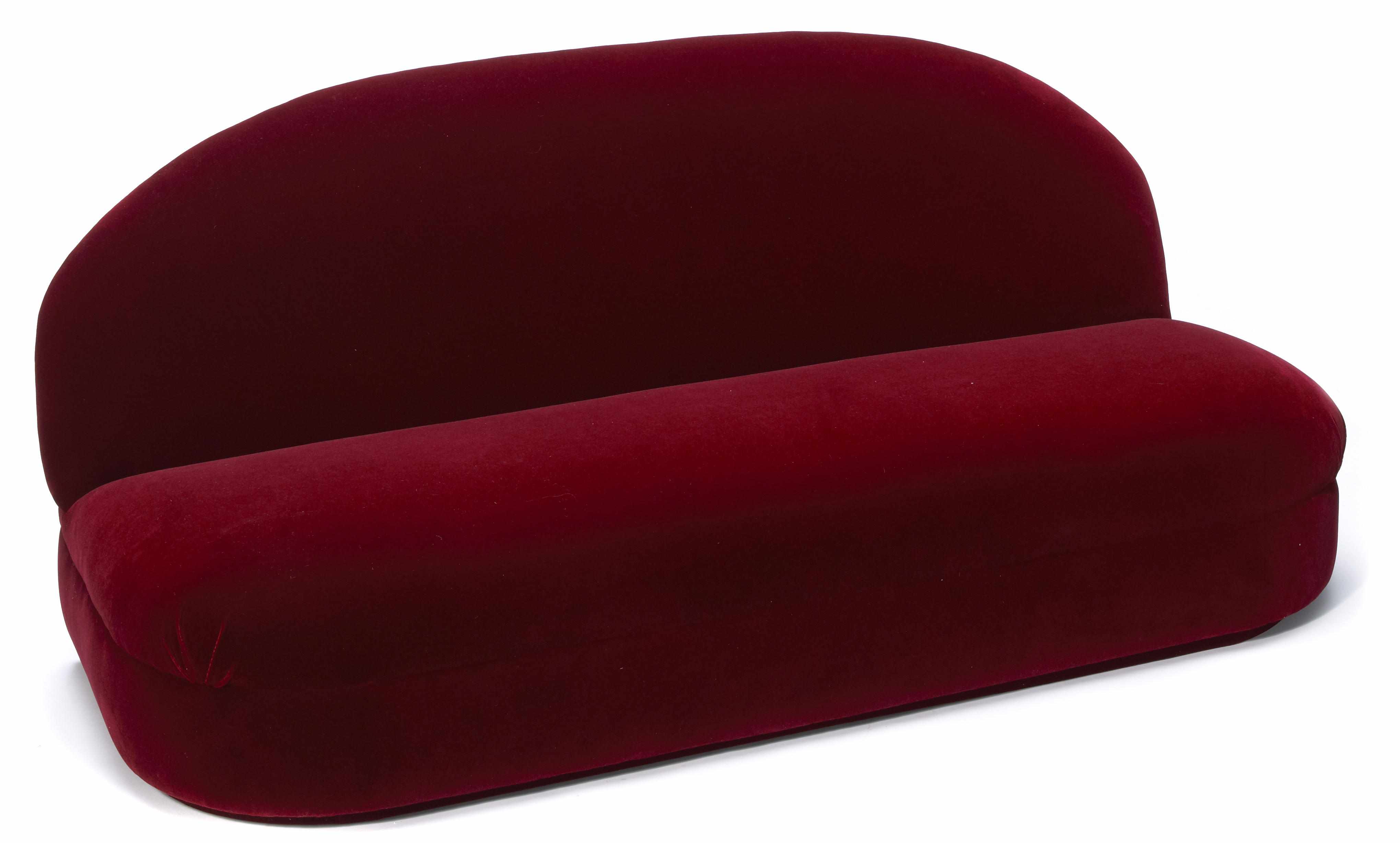 Appraisal: A group of velvet upholstered seat furniture Comprising a sofa