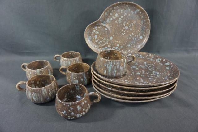 Appraisal: Includes snack plates and matching cups All are in very