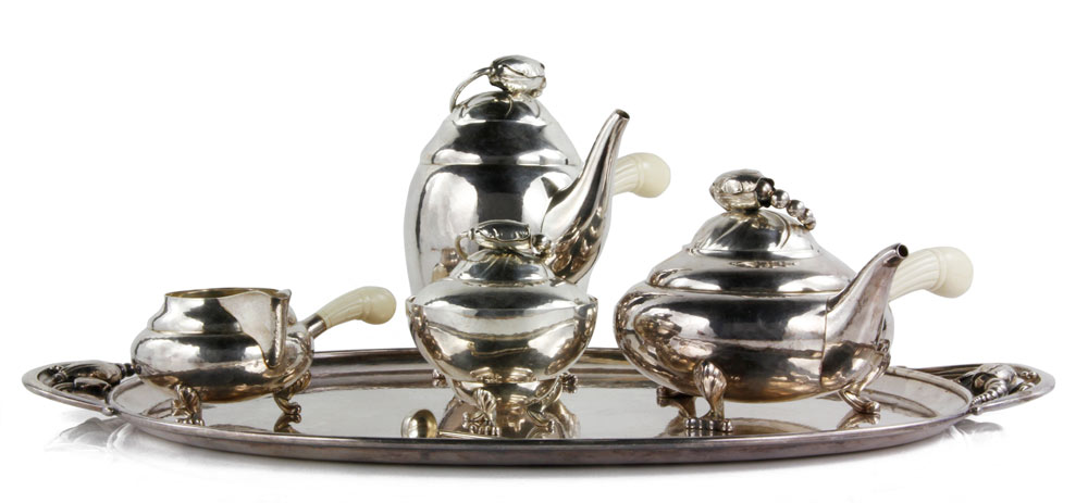 Appraisal: A - Georg Jensen Sterling Tea and Coffee Set Georg