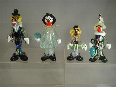 Appraisal: Murano glass clown figurines tallest one with a broken figure