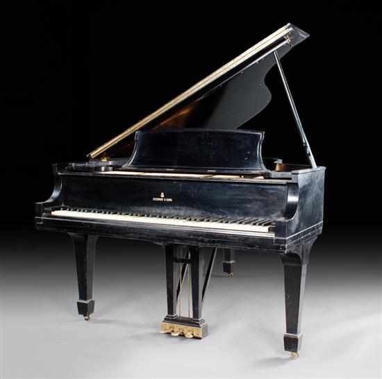 Appraisal: Steinway ebonized grand piano Model A Serial No dated with