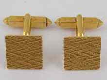 Appraisal: A pair of carat gold cufflinks by Kutchinsky with textured