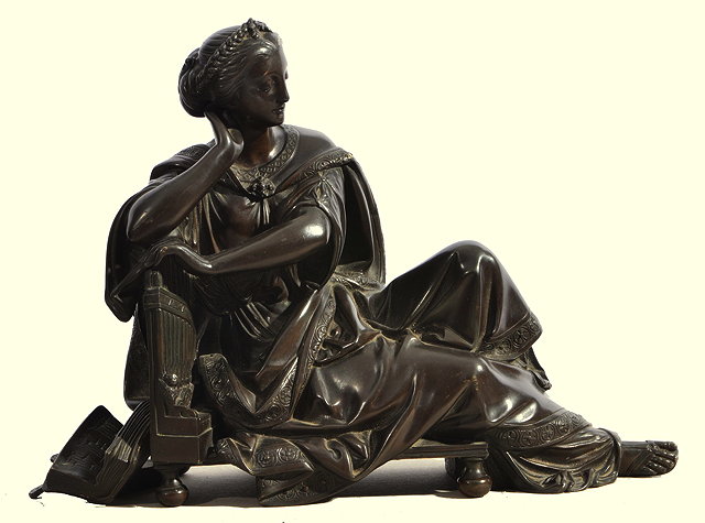 Appraisal: A TH CENTURY BRONZE FIGURE of St Cecilia the figure