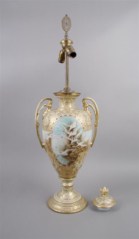 Appraisal: A Nippon Porcelain Urn Height of urn inches