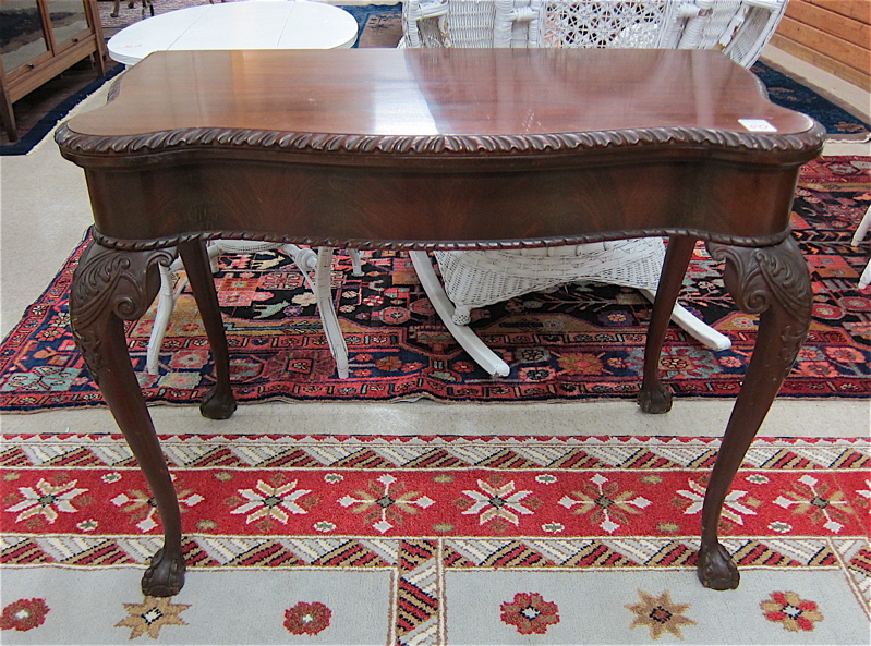 Appraisal: CHIPPENDALE STYLE MAHOGANY DINING CONSOLE TABLE American mid- th century