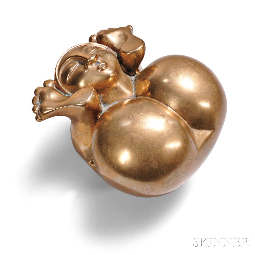 Appraisal: Brigitta Ara b Yoga Sculpture Polished bronze Finland and France