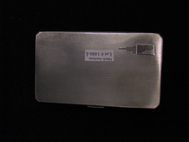 Appraisal: Sterling Silver Cigarette Case fancy engine turned design English hallmarks