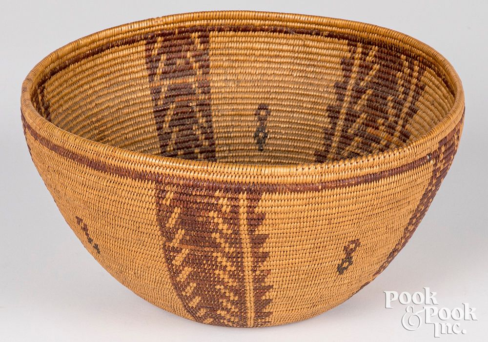 Appraisal: California Indian coiled basket California Native American Indian coiled basket