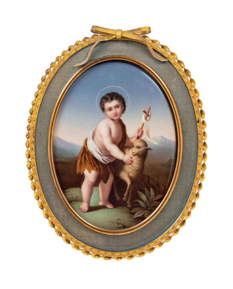 Appraisal: A Continental Painted Porcelain Plaque A Continental Painted Porcelain Plaque