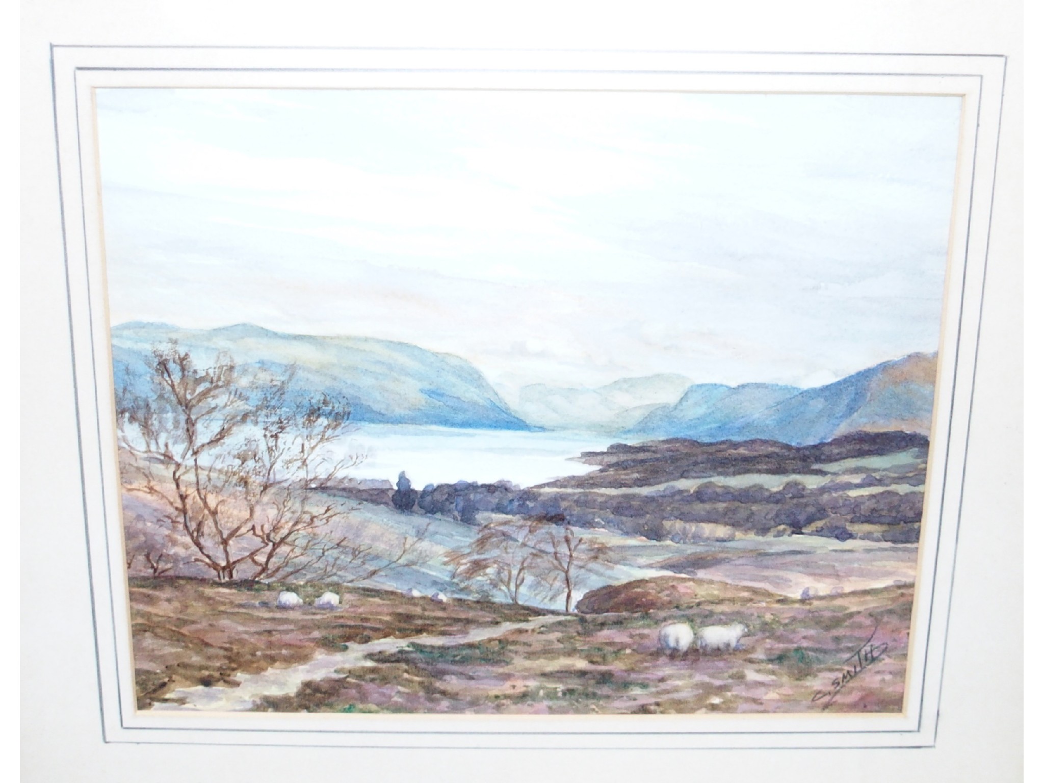 Appraisal: C SMITH View of a loch signed watercolour Ian M