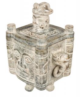 Appraisal: A CHINESE LARGE JADE INCENSE BURNER AND COVER the rectangular