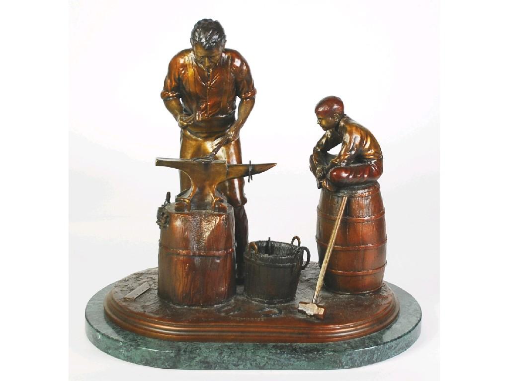 Appraisal: PAUL TADLOCK LIMITED EDITION MODERN BRONZE GROUP 'MEMORIES' modelled as