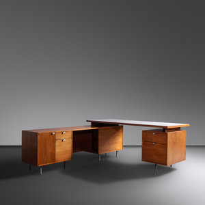 Appraisal: George Nelson Associates - Executive Office Desk and ReturnHerman Miller