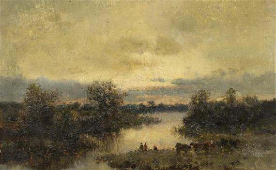 Appraisal: DUPR JULES CIRCLE OF Nantes - Isle-Adam A river landscape