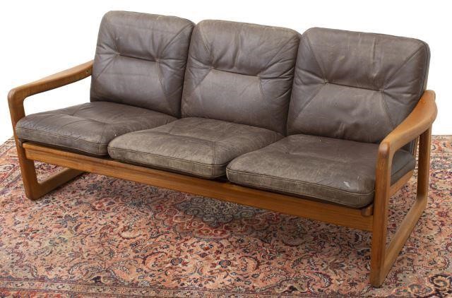 Appraisal: Danish mid-century modern three-seater sofa c s- s having teak