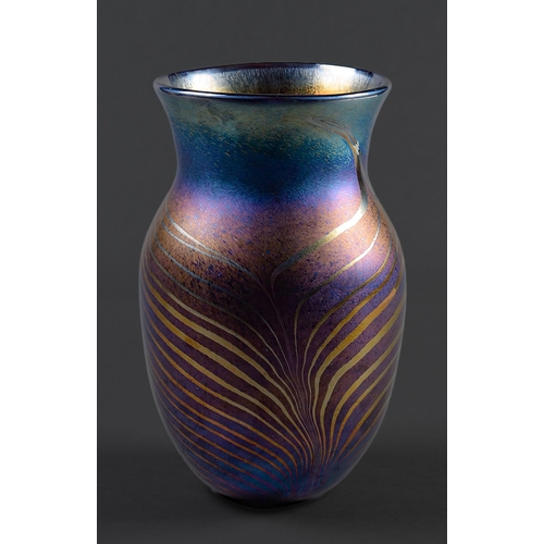 Appraisal: John Ditchfield for Glassform Ltd Vase iridescent glass with peacock