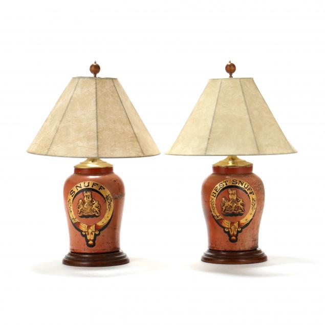 Appraisal: BRISTOL PRICE PAIR OF ANTIQUE SNUFF JAR LAMPS th century