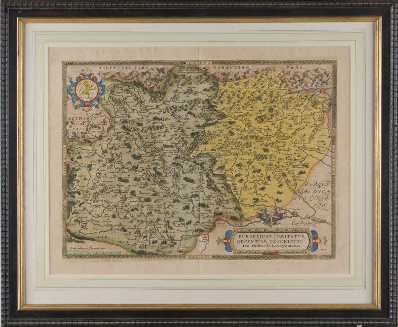 Appraisal: Ortelius Map of French Burgundy Burgundiae Comitatus Recentiss Descriptio Dno