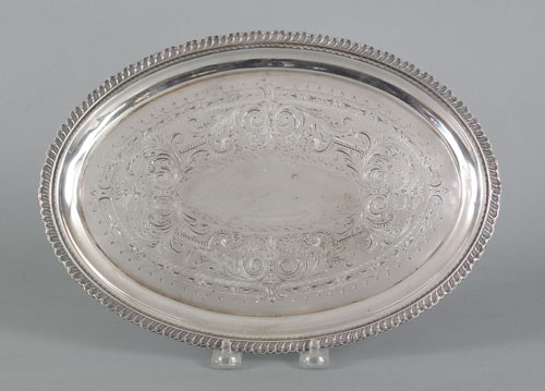 Appraisal: Philadelphia silver tray mid th c bearing the touch of