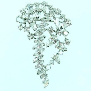 Appraisal: VERY FINE ESTATE PLATINUM DIAMOND BROOCH Very fine estate fresh