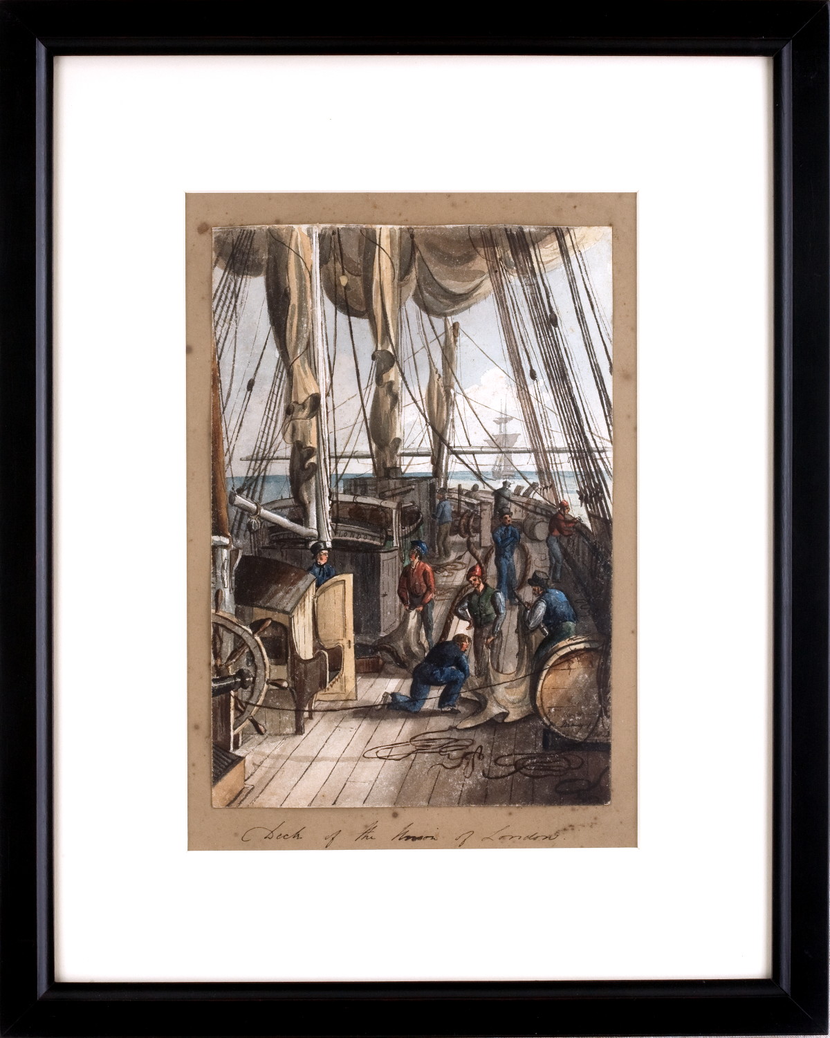 Appraisal: THREE SCENES ON BOARD H M S UNION OF LONDON