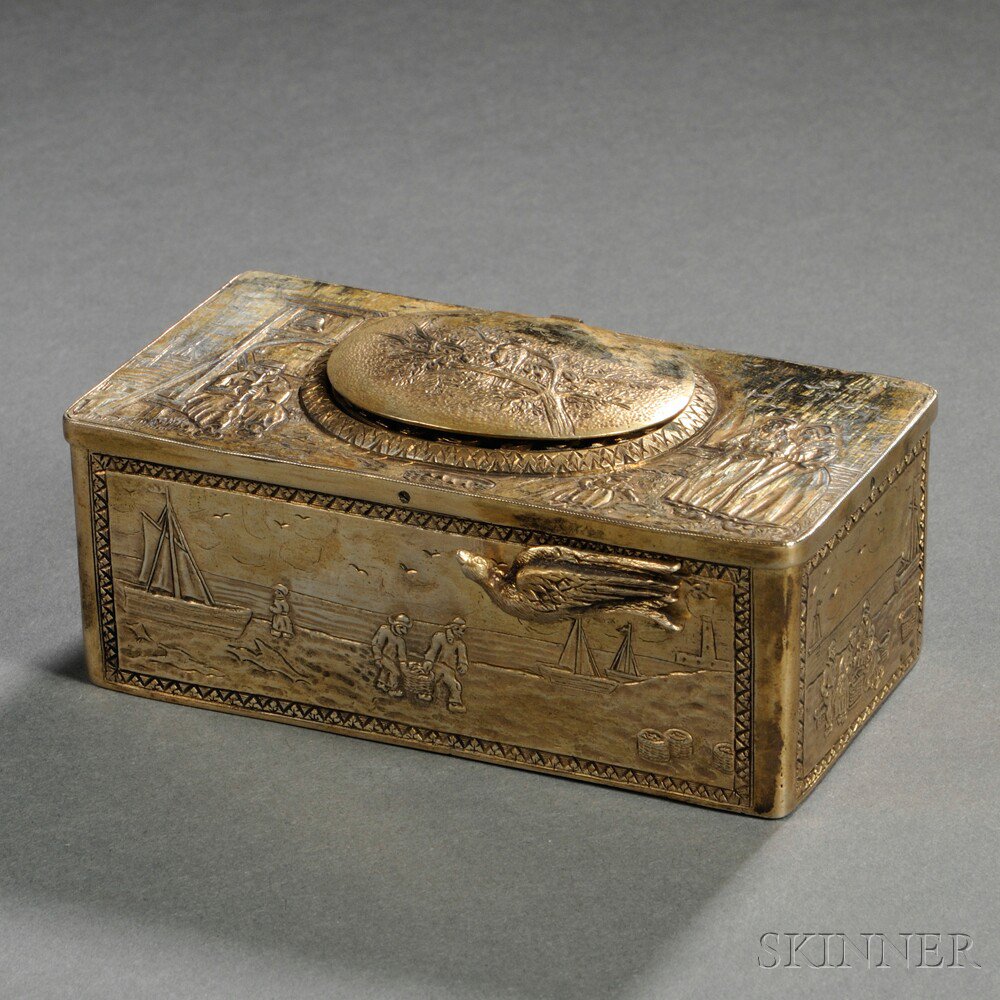 Appraisal: German Silver-gilt Singing Bird Automaton Box late th early th