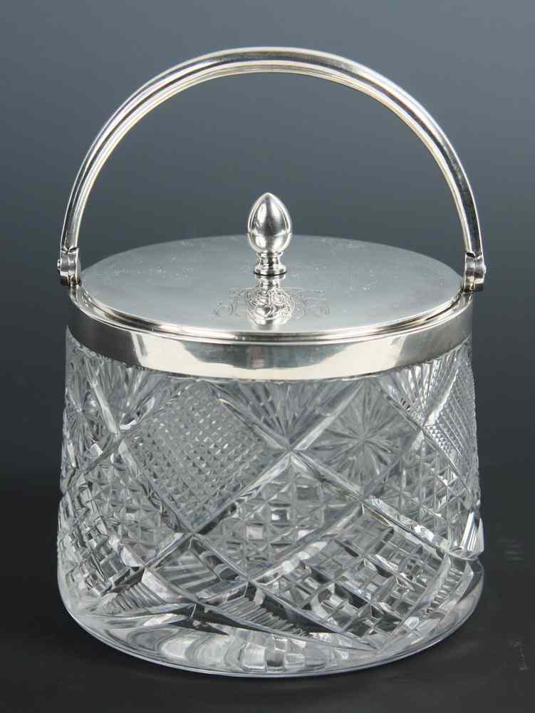 Appraisal: CUT GLASS SILVER RUSSIAN CAVIAR SERVER - Cut Glass Sterling