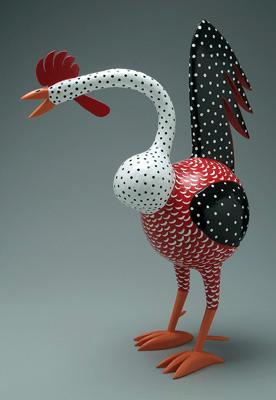 Appraisal: Lonnie and Twyla Money rooster constructed of gourds and wood