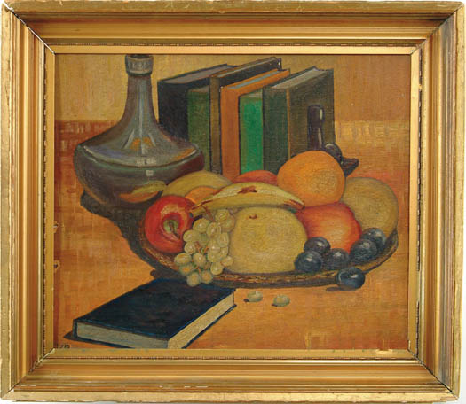 Appraisal: HALLISTER KENNEDY American th Century FOOD FOR THOUGHT Oil on