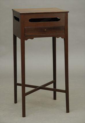 Appraisal: Chippendale-Style Mahogany Stand with Drawer x x in