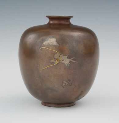 Appraisal: A Petite Bronze Dragon Vase Japanese Meiji Bronze vase with