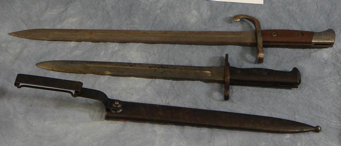 Appraisal: U S bayonet with scabbard ex cond along with another