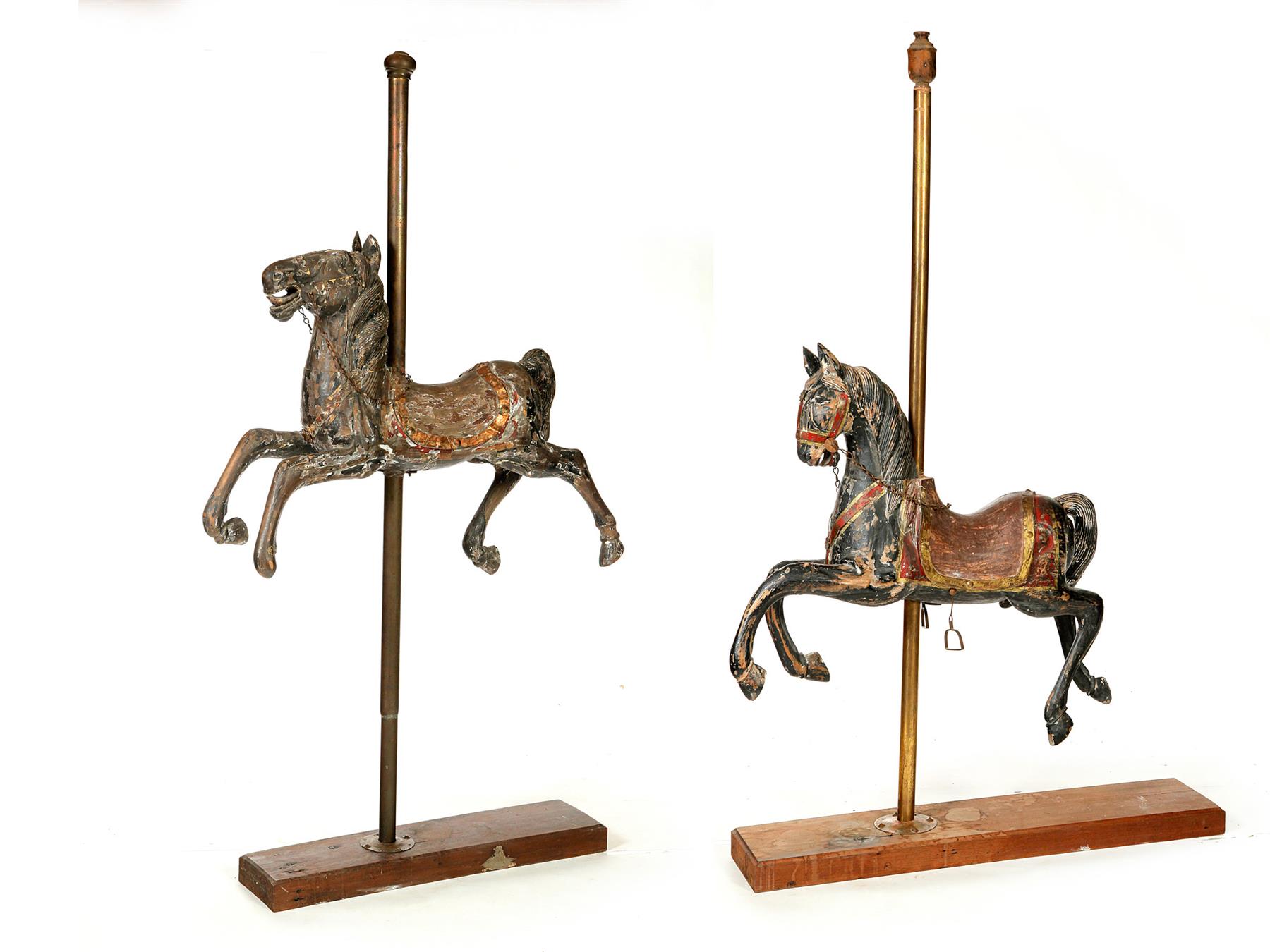 Appraisal: PAIR OF CAROUSEL HORSES American or European late th-early th