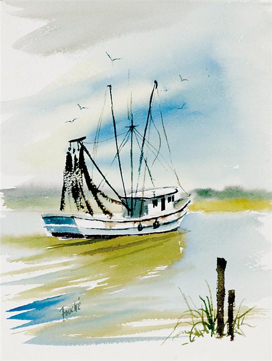 Appraisal: Virginia Fouche Bolton South Carolina - SHRIMPER OFF THE COAST