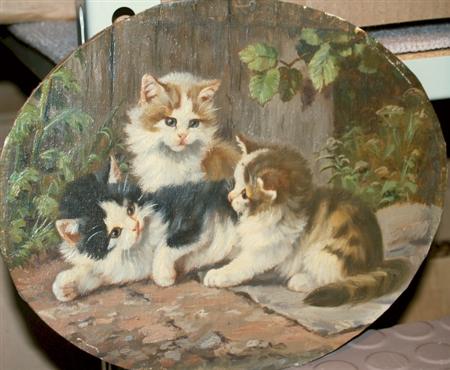 Appraisal: Continental School Early th Century Three Kittens at Play Estimate