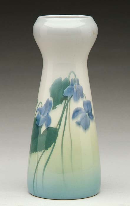 Appraisal: ROOKWOOD VASE Beautiful Rookwood vase has blue flowers and green