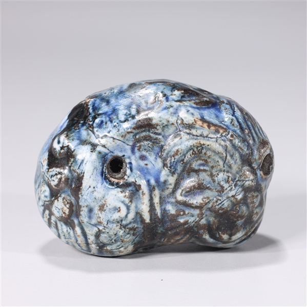 Appraisal: Korean blue and white glazed ceramic animal form water dropper