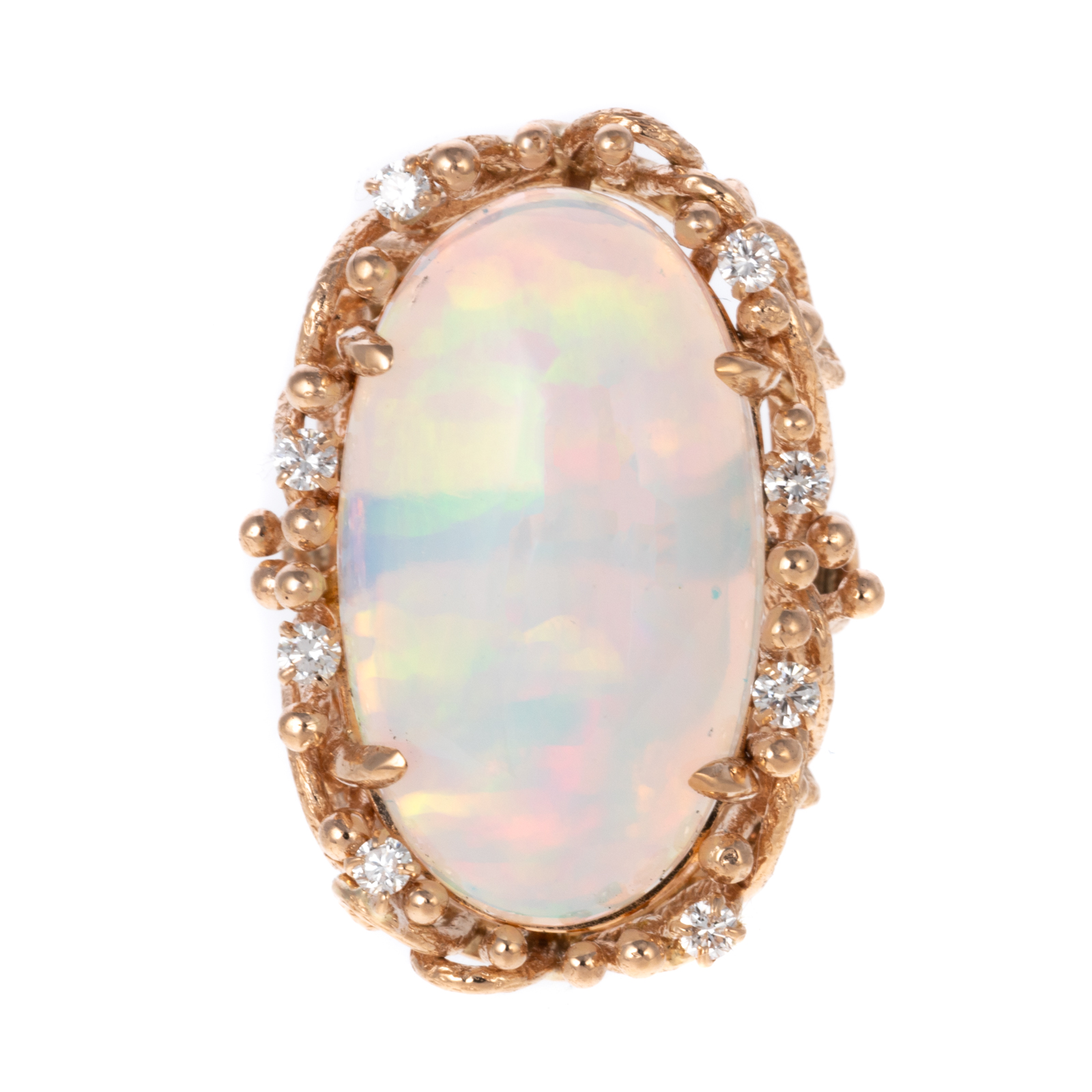 Appraisal: AN IMPRESSIVE CT OPAL DIAMOND RING IN K K yellow