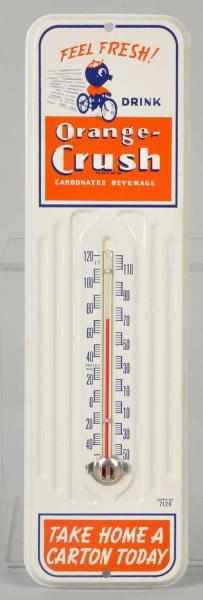 Appraisal: Aluminum Orange Crush Thermometer s Neat with whimsical graphics of