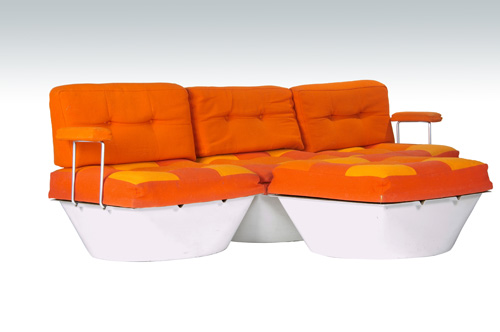 Appraisal: STEEN OSTERGAARD CADO Attrib White fiberglass three-seat modular sofa and