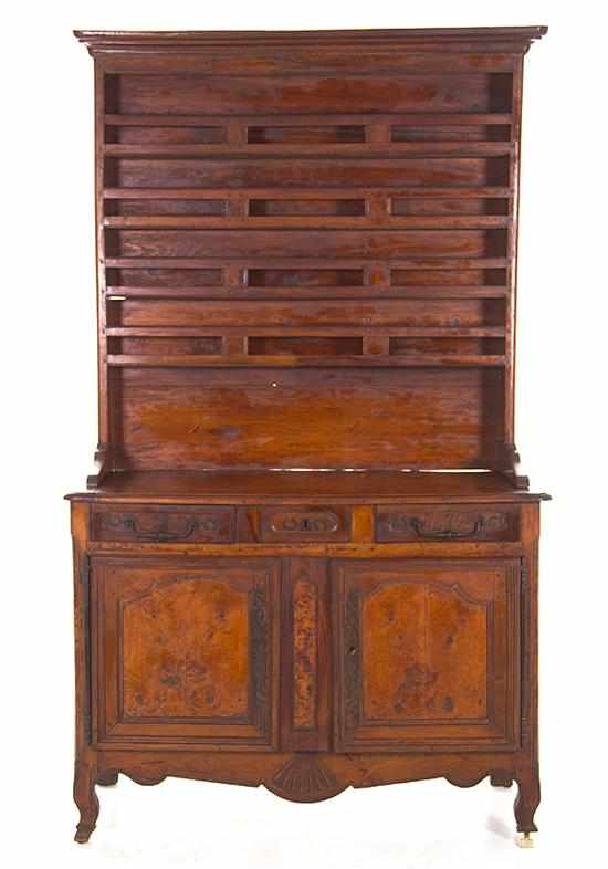 Appraisal: Louis XV fruitwood vaisselier late th century top section with