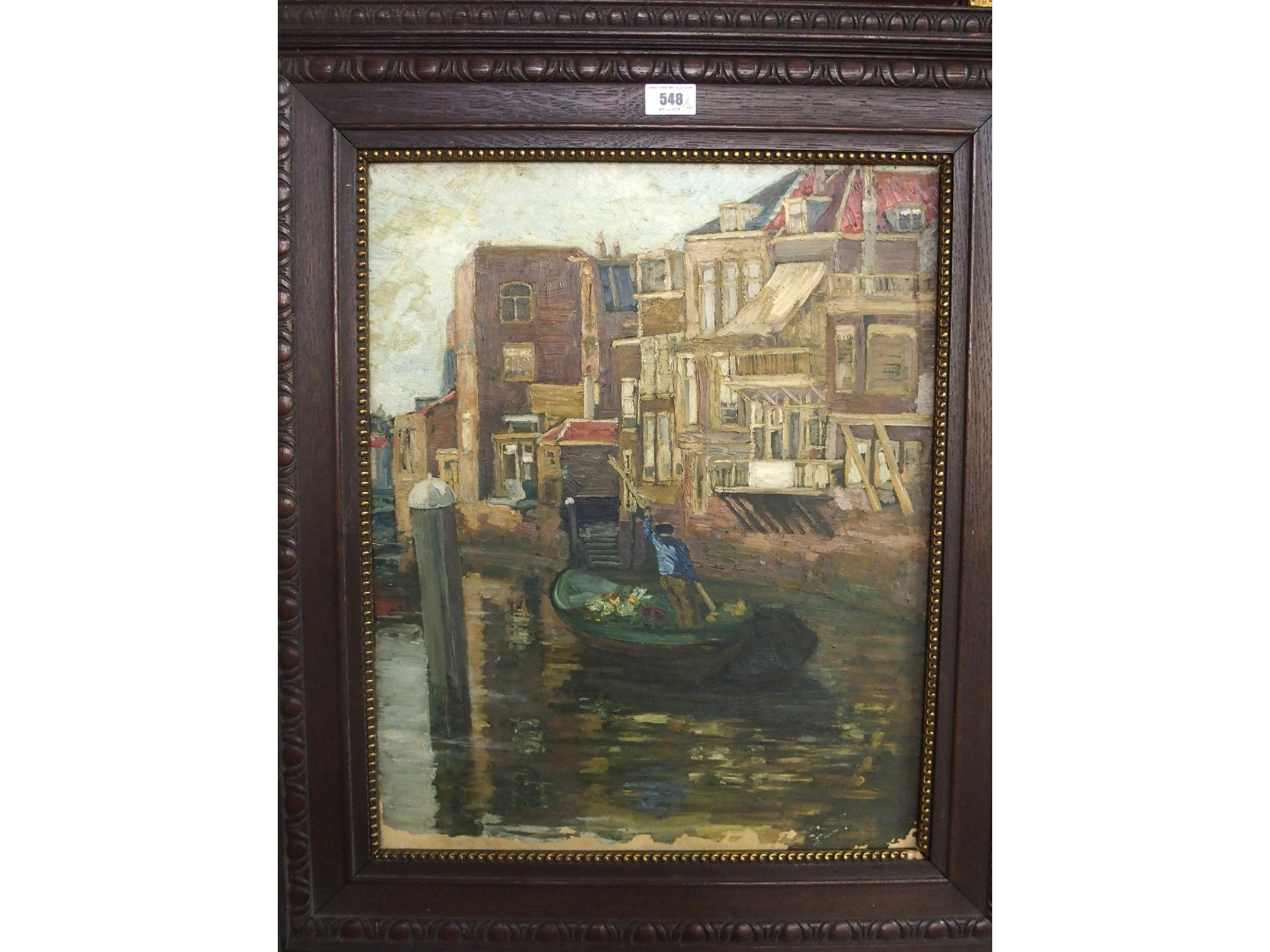 Appraisal: A D MORTON Gondolier oil on canvas signed and a