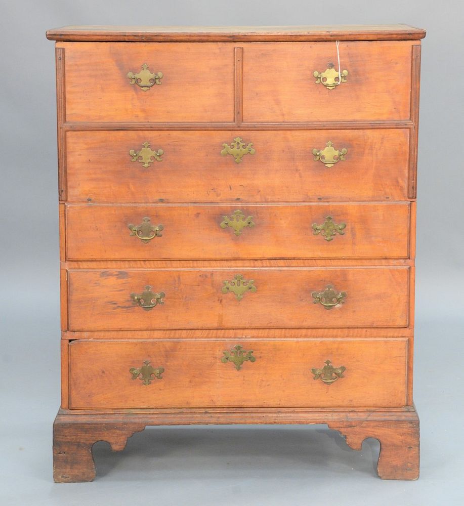 Appraisal: Lift Top Blanket Chest having three false drawers over three