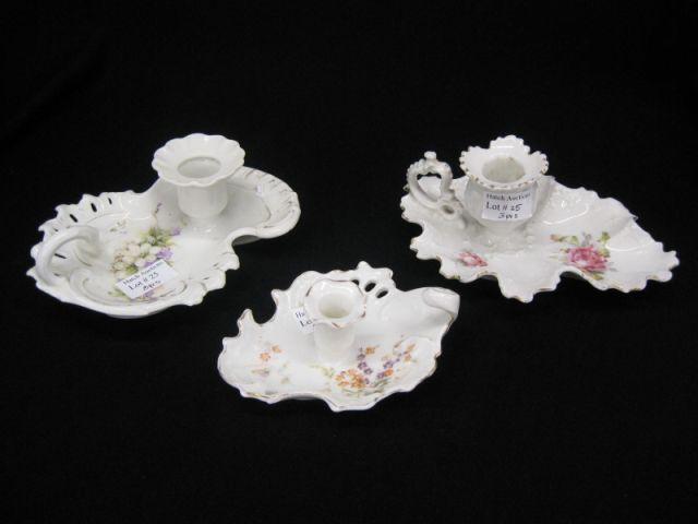 Appraisal: Victorian Porcelain Chambersticks various florals