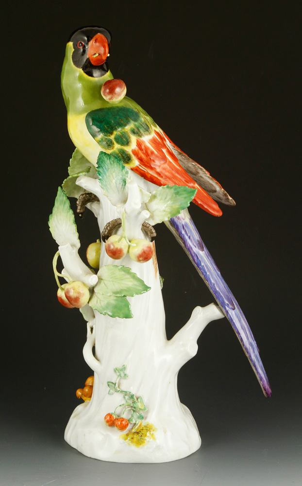 Appraisal: - Meissen Finely Modelled Parrot Meissen finely modelled parrot underglaze