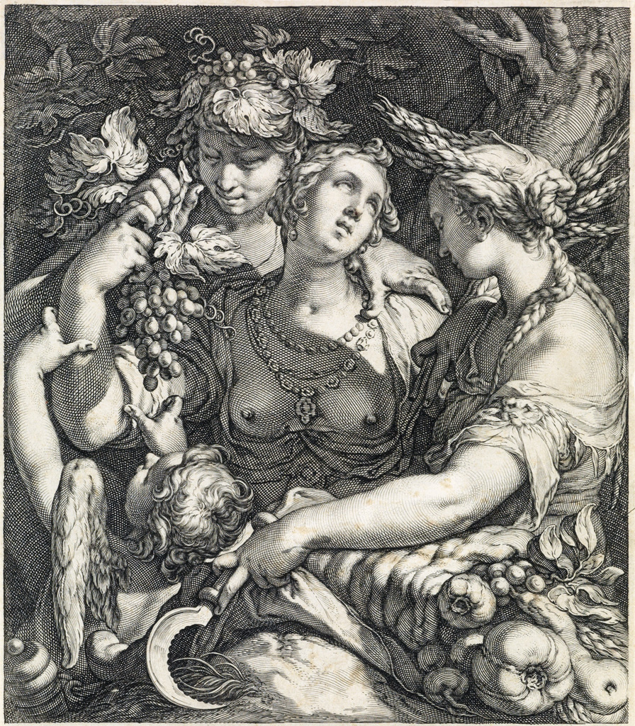 Appraisal: JAN SAENREDAM after Bloemaert Venus Ceres and Bacchus Engraving circa