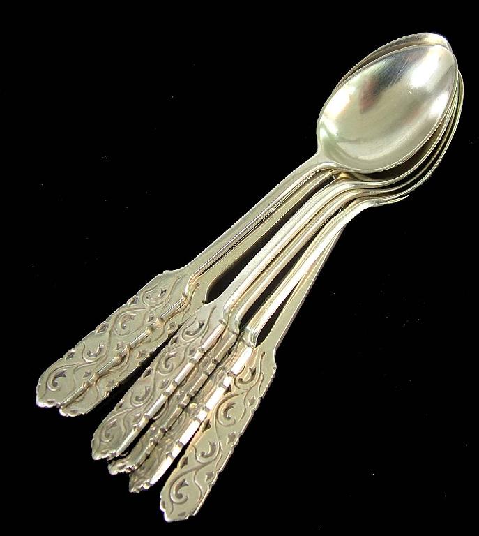 Appraisal: Set of six Liberty Co silver teaspoons with stylised design