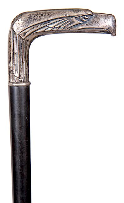 Appraisal: Silver Eagle Dress Cane- Early th Century- A stylized silver