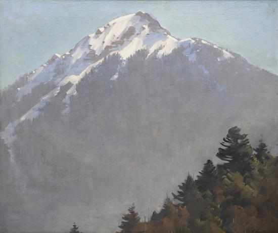 Appraisal: Ernest Buckmaster - Swiss Alps circa oil on canvas on